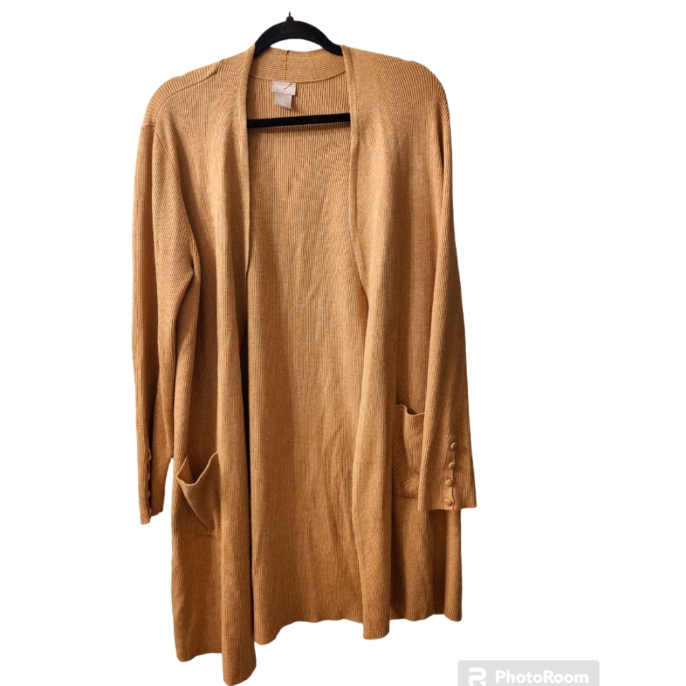 Chico’s Womens Sand  Knit Cardigan Size 3 (XL) NWOT